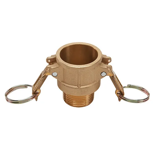 Brass type B camlock coupler with male NPT thread used on fuel and oil transfer lines